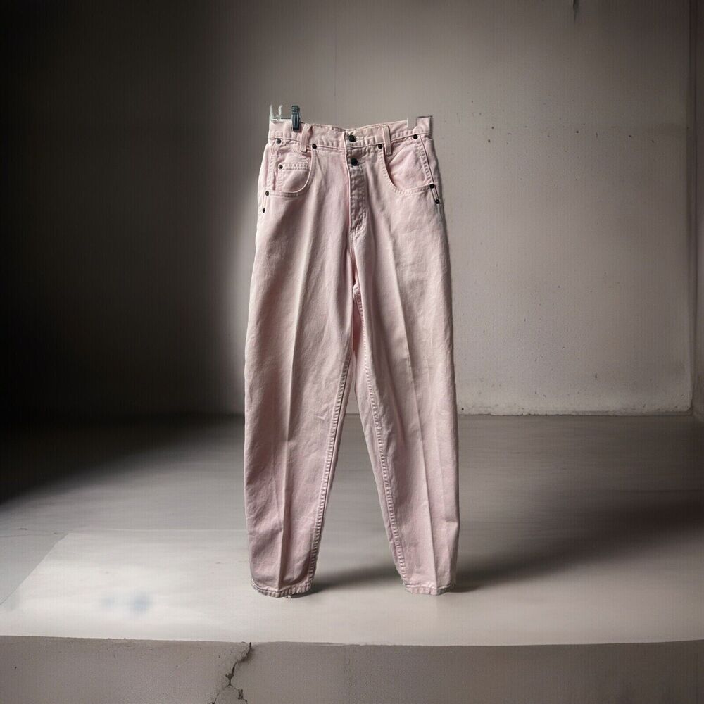 Vintage Zena Barrel Jeans Womens Size 10 Pink Easy Fit High Waist Baggy Tapered